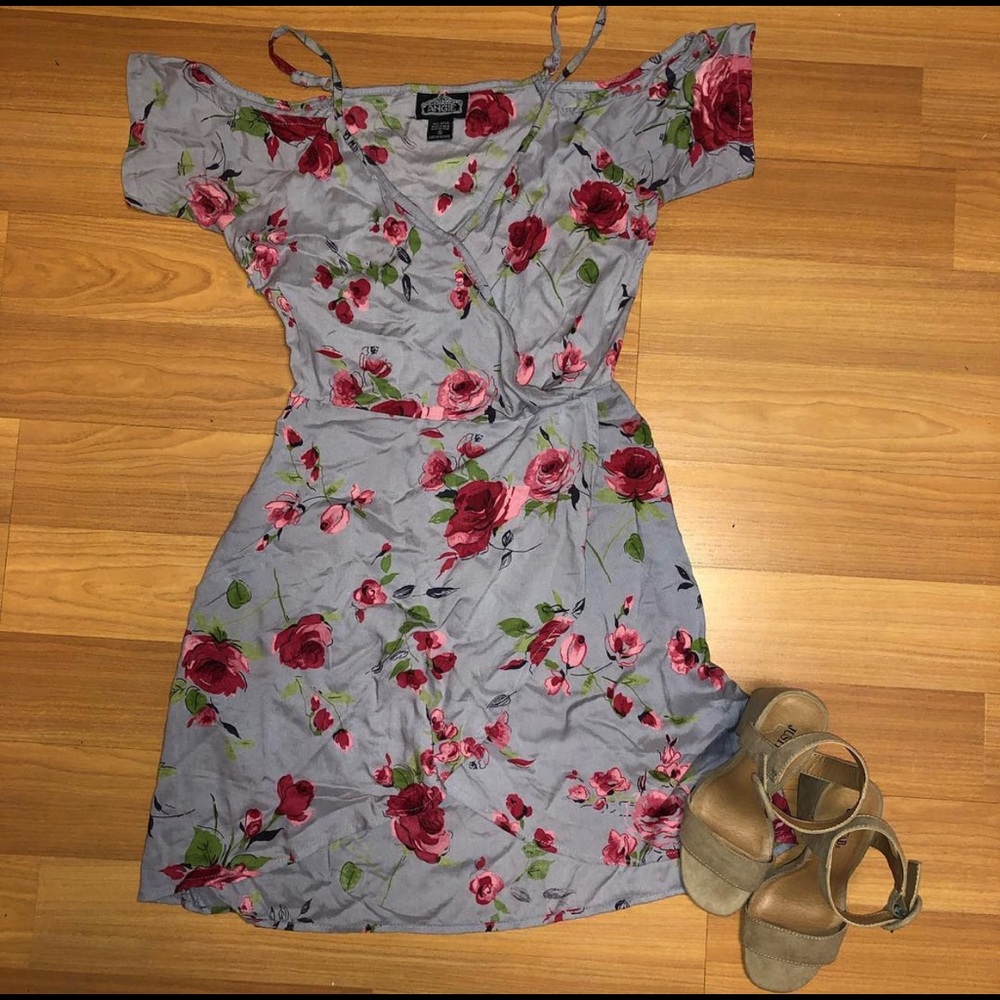 Off the shoulder wrap dress